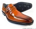 PARASHOE（パラシュー）本革 ストラップヴァンプスリッポン 防滑ビジネスシューズ 茶色（ブラウン）ワイズ（足幅）3E（EEE）23cm（23.0cm）、23.5cm、24cm（24.0cm）【小さいサイズ（スモールサイズ）メンズ 革靴・紳士靴】（ps-16103-br）