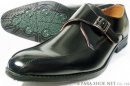 PARASHOE モンクストラップ ビジネスシューズ 黒 ワイズ（足幅）/3E(EEE) 22cm（22.0cm）、22.5cm、23cm（23.0cm）、23.5cm、24cm（24.0cm）【小さいサイズ（スモールサイズ）メンズ紳士靴】