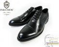 PARASHOE 本革 内羽根セミブローグ ビジネスシューズ 黒（ブラック）ワイズ3E（EEE）【マッケイ製法・メンズ革靴・紳士靴】