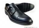 PARASHOE 本革 ダブルモンクストラップ ビジネスシューズ 黒（ブラック）ワイズ（足幅）3E（EEE）22cm（22.0cm）、22.5cm、23cm（23.0cm）、23.5cm、24cm（24.0cm） 【小さいサイズ（スモールサイズ）革靴・紳士靴】（PS-1803-BLK）