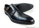 PARASHOE 本革 ダブルモンクストラップ ビジネスシューズ 黒 ワイズ 4E（EEEE）27.5cm、28cm（28.0cm）、28.5cm、29cm（29.0cm）、29.5cm、30cm（30.0cm）、31cm（31.0cm）、32cm（32.0cm）【大きいサイズ（ビッグサイズ）メンズ 革靴・紳士靴】（PS-1808-BLK）