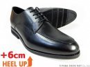 PARASHOE 本革 Uチップ シークレットヒールアップ（身長+6cmアップ）ビジネスシューズ ワイズ3E（EEE）黒 22cm（22.0cm）、22.5cm、23cm（23.0cm）、23.5cm、24cm（24.0cm）【小さいサイズ（スモールサイズ）メンズ 革靴・紳士靴】 (PS1702S-BLK)