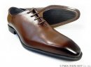 GERODI 本革 ホールカット（ワンピース）ビジネスシューズ アンティーク茶色 ワイズ 3E（EEE）28cm（28.0cm）、28.5cm、29cm（29.0cm）【大きいサイズ（ビッグサイズ）メンズ 革靴・紳士靴】 (PNS-5023-DBR)