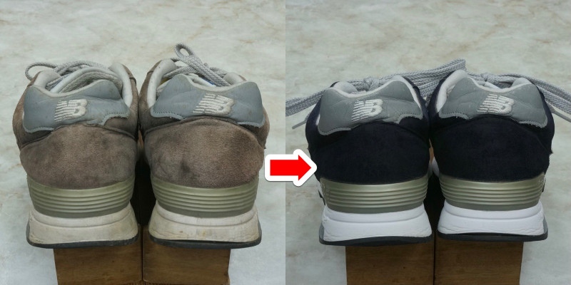 NB 1400 suede sneaker cleaning dye 3