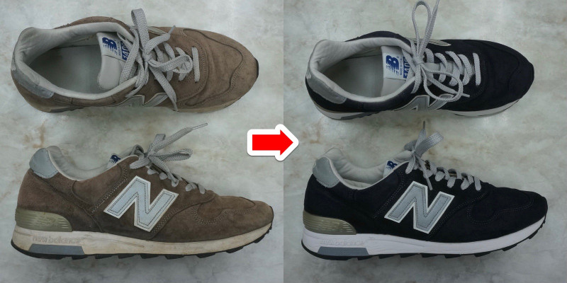 NB 1400 suede sneaker cleaning dye 5