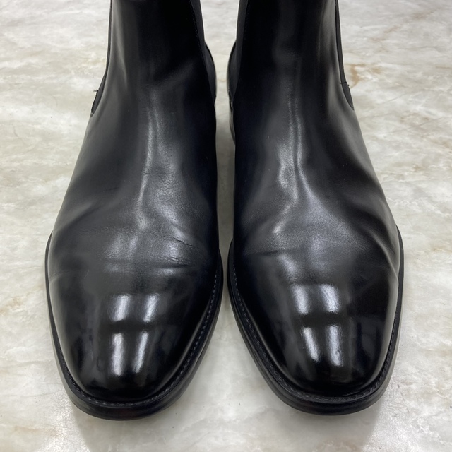 冬支度 ジョルジオ アルマーニ チェルシーブーツ サイドゴアブーツ 靴磨き Giorgio Armani chelsea boots shoeshine