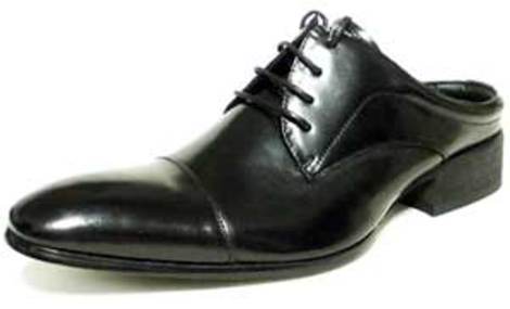 LASSU＆FRISS 本革 ストレートチップ ビジネスサンダル（ビジネススリッパ）黒［革靴・紳士靴／大きいサイズ（ビッグサイズ）27.5cm、28cm（28.0cm）、28.5cm あり］（MS915-BLK）