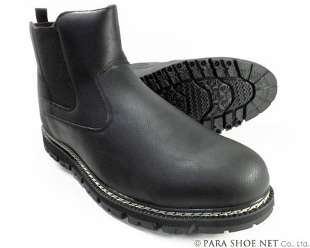 Dect サイドゴアブーツ（防水・防滑ソール） 黒（ブラック）ワイズ3E（EEE）28cm（28.0cm）、29cm（29.0cm）【大きいサイズ（ビッグサイズ）メンズ カジュアルシューズ 紳士靴】（pacc2019-blk）