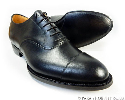 PARASHOE（パラシュー）ハンドメイド 本革 内羽根ストレートチップ（キャップトゥ）ビジネスシューズ 黒 ワイズ3E（EEE）22.5cm～28cm【メンズ革靴・紳士靴／マッケイ製法・日本製】（PSY-1011-BLK）