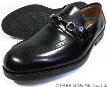 Veneziano 本革 ビットローファースリッポン ビジネスシューズ 黒 幅広5E（EEEEE/Fワイズ）27.5cm、28cm（28.0cm）、28.5cm、29cm（29.0cm）30cm（30.0cm）【大きいサイズ（ビッグサイズ）革靴・紳士靴】