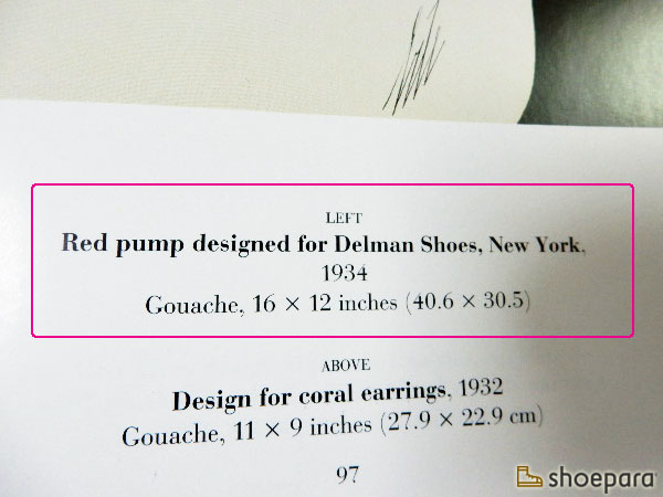 Red pump design for Delman Shoes, New york（1934年）