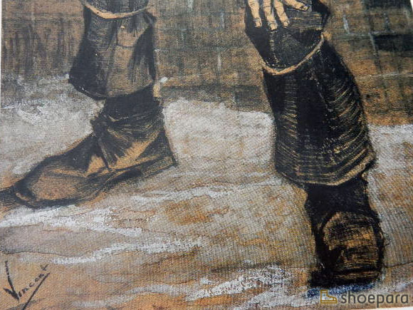 「パイプを持つ漁師」の足元の靴／VINCENT VAN GOGH ゴッホ展（1985年）